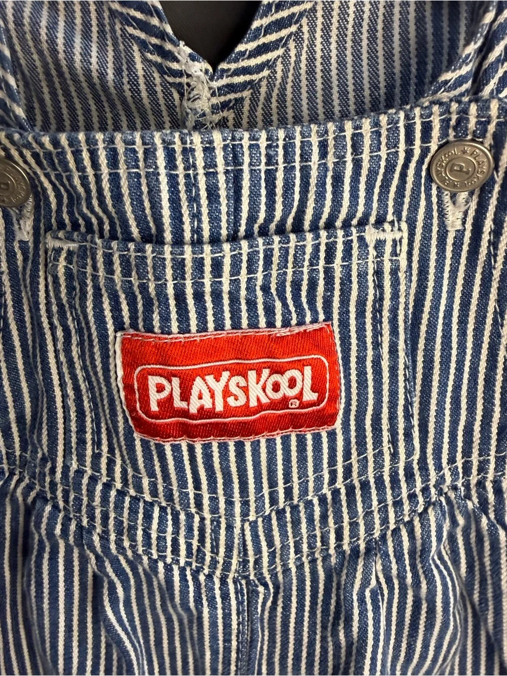 Blue Stripe Vintage Playskool Kids Overalls